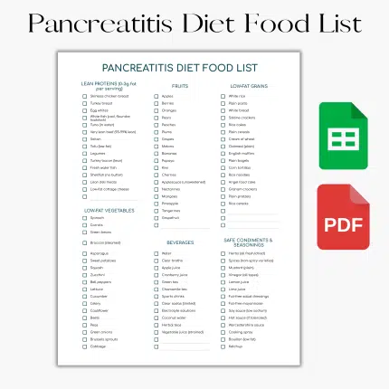 Pancreatitis Diet Food List and Grocery List