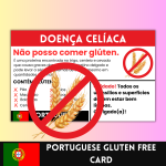 Portuguese Gluten-Free Allergy Card for Travel & Restaurants