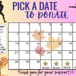 September Gymnastics Pick a Date to Donate,fundraiser calendar,Fundraiser, pay the date, Gymnastics fundraiser, sponsor my season fundraiser, Gymnastics