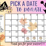 September cheer Pick a Date to Donate,fundraiser calendar,Fundraiser, pay the date, cheer fundraiser, sponsor my season fundraiser, cheer