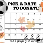 September soccer Pick a Date to Donate,fundraiser calendar,Fundraiser, pay the date, soccer fundraiser, sponsor my season fundraiser, soccer