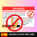 Spanish Gluten-Free Allergy Card for Travel & Restaurants