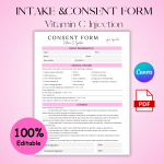 Vitamin C Injection Intake and Consent Form
