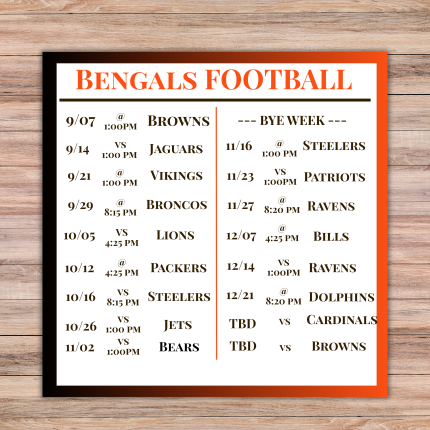 bengals schedule 2025