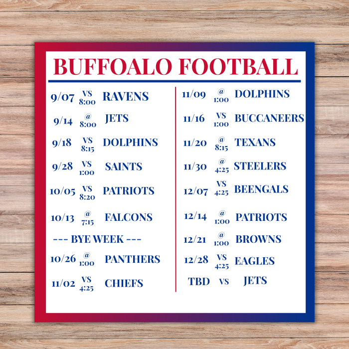 buffalo bills schedule 2025