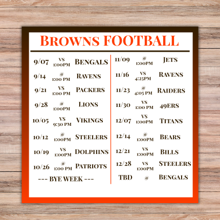 cleveland browns schedule 2025