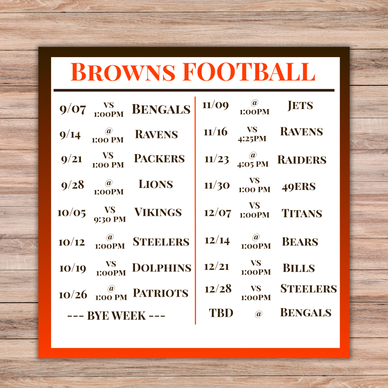 cleveland browns schedule 2025