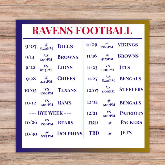 ravens schedule 2025