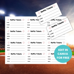 Editable Baseball Printable Raffle Tickets Sports PDF ,Enter to Win Raffle Tickets , Fundraising Event, School PTO Fundraiser