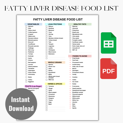 FATTY LIVER DISEASE Food List and Grocery List