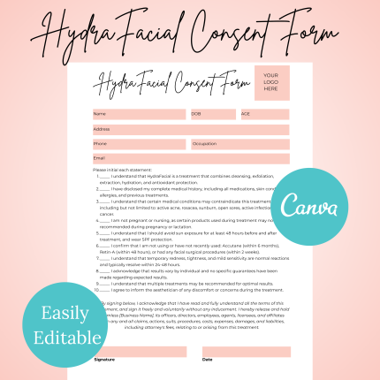 HydraFacial Consent Form