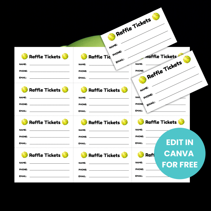 Editable Softball Printable Raffle Tickets Sports PDF ,Enter to Win Raffle Tickets , Fundraising Event, School PTO Fundraiser
