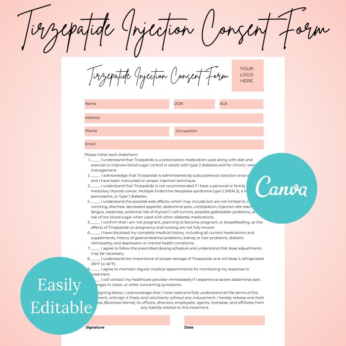 Tirzepatide Injection Consent Form