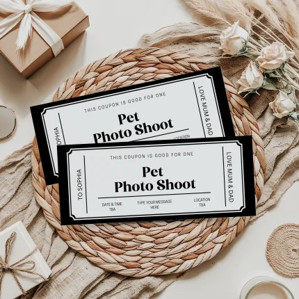 Pet Photo Shoot gift certificate EDITABLE, Pet Photo Shoot Gift Voucher Printable, Pet Photo Shoot Coupon, Last Minute Gift Idea, Any Occasion