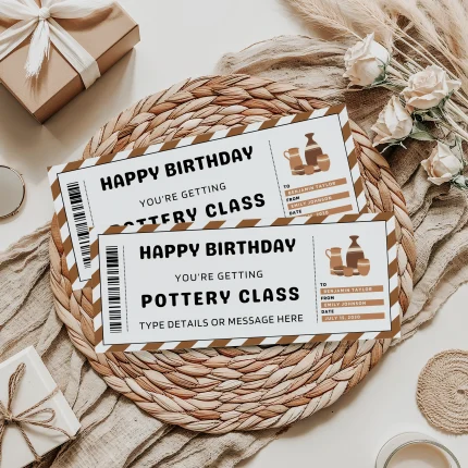 Editable Birthday Pottery Class Gift Certificate EDITABLE, Pottery Class Gift Voucher Printable, Pottery Class Coupon, Last Minute Birthday Gift Idea