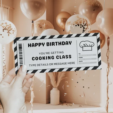 Outdoor Cooking Class Ticket Template, Editable Birthday Cooking Class Gift Certificate EDITABLE, Cooking Class Gift Voucher Printable, Cooking Class Coupon, Last Minute Birthday Gift Idea