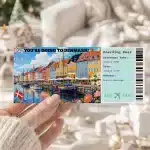 Editable Denmark Boarding Pass Template , Denmark Trip Surprise Gift Ticket, Printable Plane Ticket, Printable getaway voucher, Surprise Travel Reveal, Flight Ticket, Download, Denmark