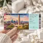 Editable Kansas City Boarding Pass Template , Kansas City Surprise Gift Ticket, Printable Plane Ticket, Printable getaway voucher, Surprise Travel Reveal, Flight Ticket, Download, Kansas City