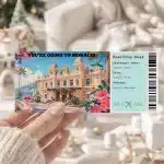 Editable Monaco Boarding Pass Template , Monaco Trip Surprise Gift Ticket, Printable Plane Ticket, Printable getaway voucher, Surprise Travel Reveal, Flight Ticket, Download, Monaco