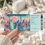 Editable NEW YORK Boarding Pass Template , NEW YORK Trip Surprise Gift Ticket, Printable Plane Ticket, Printable getaway voucher, Surprise Travel Reveal, Flight Ticket, Download, NEW YORK