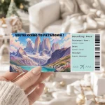 Editable Patagonia Boarding Pass Template , Patagonia Surprise Gift Ticket, Printable Plane Ticket, Printable getaway voucher, Surprise Travel Reveal, Flight Ticket, Download, Patagonia