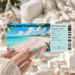 Editable Turks and Caicos Boarding Pass Template , Turks and Caicos Surprise Gift Ticket, Printable Plane Ticket, Printable getaway voucher, Surprise Travel Reveal, Flight Ticket, Download, Turks and Caicos