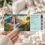 Editable Venezuela Boarding Pass Template , Venezuela Surprise Gift Ticket, Printable Plane Ticket, Printable getaway voucher, Surprise Travel Reveal, Flight Ticket, Download, Venezuela