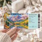 Editable Aspen Boarding Pass Template: Trip Surprise Gift Ticket (Instand Download)