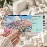 Editable Athens Boarding Pass Template: Trip Surprise Gift Ticket (Instand Download)