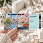 Editable Boston Boarding Pass Template, Boston Surprise Gift Ticket, Printable Plane Ticket, Printable getaway voucher, Surprise Travel Reveal, Flight Ticket, Download, Swan Boats Boston