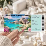 Editable British Virgin Islands Boarding Pass Template: Trip Surprise Gift Ticket (Instand Download)