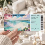 Editable Canada Boarding Pass Template: Trip Surprise Gift Ticket (Instand Download)