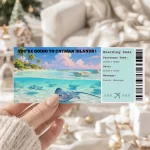 Surprise! You can use it as a surprise Cayman Islands trip reveal, a fake plane ticket, a boarding pass ticket, a vacation reveal, a trip announcement, a scrapbook addition, a last minute gift, and more.