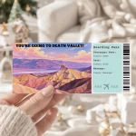 Editable Death Valley Boarding Pass Template: Trip Surprise Gift Ticket (Instand Download)