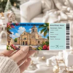 Editable Dominican Republic Boarding Pass Template: Trip Surprise Gift Ticket (Instand Download)