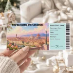 Editable Florence Boarding Pass Template: Trip Surprise Gift Ticket (Instand Download)