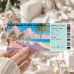 Editable Fort Lauderdale Boarding Pass Template, Fort Lauderdale Surprise Gift Ticket, Printable Plane Ticket, Printable getaway voucher, Surprise Travel Reveal, Flight Ticket, Canva Template, Fort Lauderdale Beachfront Promenade