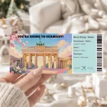 Editable Germany Boarding Pass Template: Trip Surprise Gift Ticket (Instand Download)