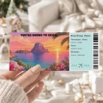 Editable Ibiza Boarding Pass Template: Trip Surprise Gift Ticket (Instand Download)