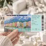 Editable Innsbruck Boarding Pass Template : Trip Surprise Gift Ticket (Instand Download)