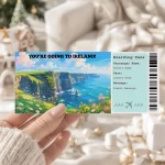 Editable Ireland Boarding Pass Template: Trip Surprise Gift Ticket (Instand Download)