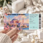 Editable Istanbul Boarding Pass Template: Trip Surprise Gift Ticket (Instand Download)