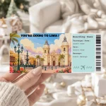 Editable Lima Boarding Pass Template: Trip Surprise Gift Ticket (Instand Download)