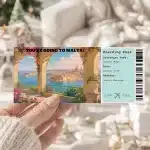 Editable Malta Boarding Pass Template: Trip Surprise Gift Ticket (Instand Download)