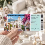 Editable Naples Boarding Pass Template: Trip Surprise Gift Ticket (Instand Download)