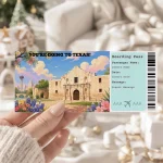 Editable Texas Boarding Pass Template: Trip Surprise Gift Ticket (Instand Download)