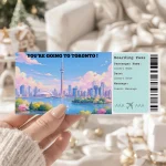 Editable Toronto Boarding Pass Template: Trip Surprise Gift Ticket (Instand Download)