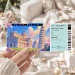 Editable Tuscany Boarding Pass Template: Trip Surprise Gift Ticket (Instand Download)