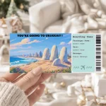 Editable Uruguay Boarding Pass Template: Trip Surprise Gift Ticket (Instand Download)