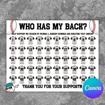 Editable Baseball Fundraiser Template Who Has My Back